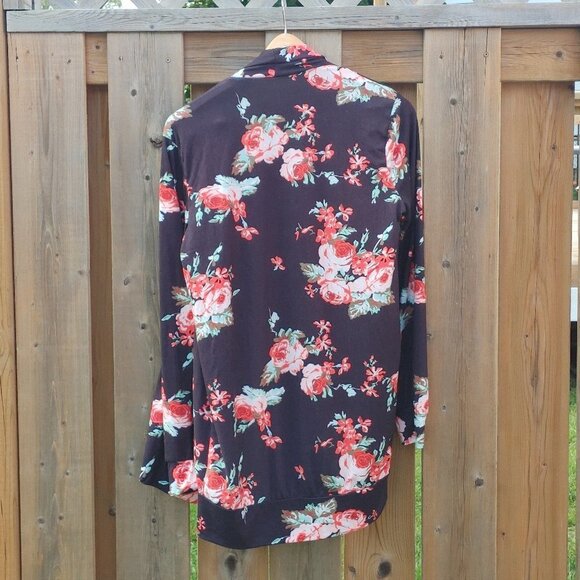 ROMANTIC Women's Open Front Cardigan Size Medium Floral Open Front Cardi… - Picture 2 of 4